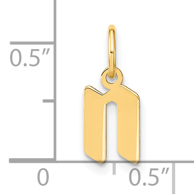 14k Yellow Gold 14ky Lowercase Letter N Initial Pendant