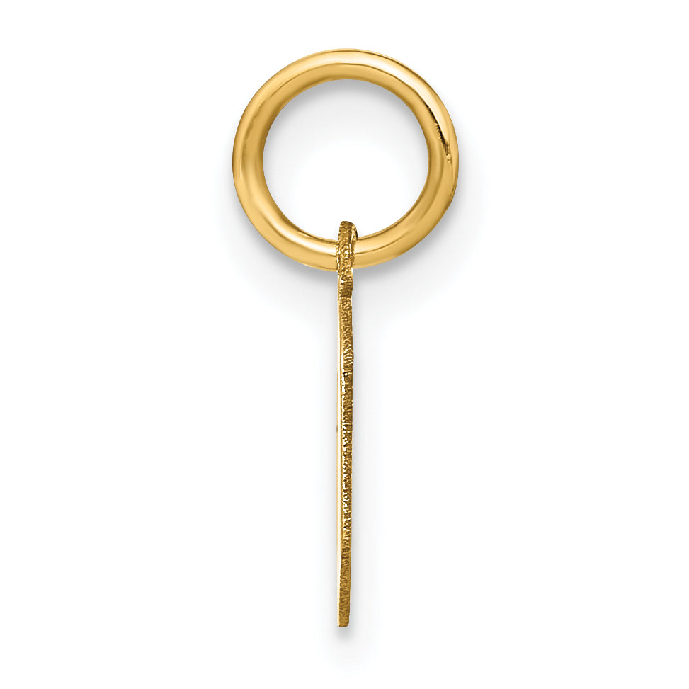 14k Yellow Gold 14ky Lowercase Letter O Initial Pendant