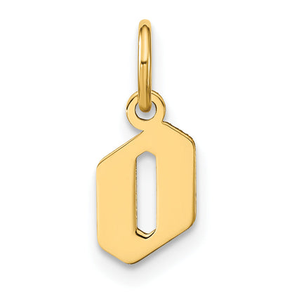 14k Yellow Gold 14ky Lowercase Letter O Initial Pendant