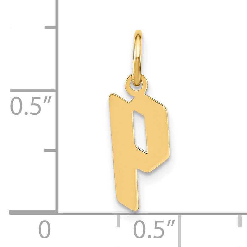 14k Yellow Gold 14ky Lowercase Letter P Initial Pendant