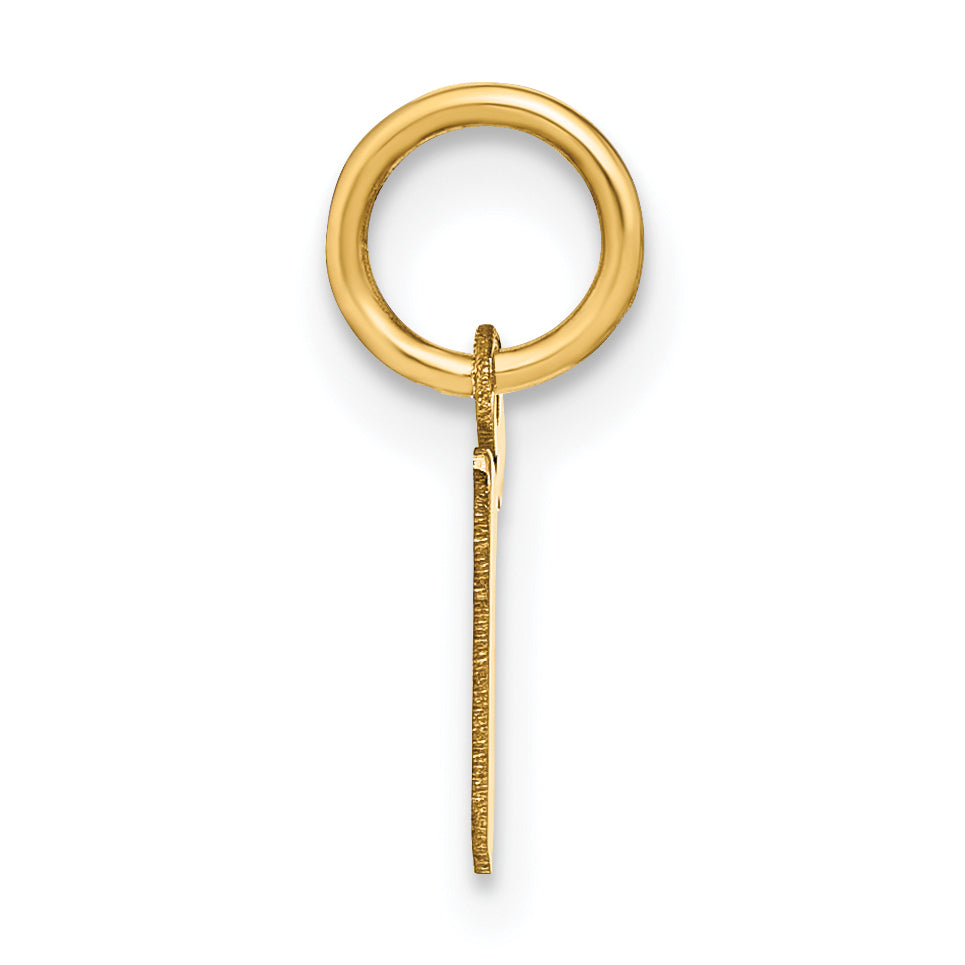 14k Yellow Gold 14ky Lowercase Letter R Initial Pendant