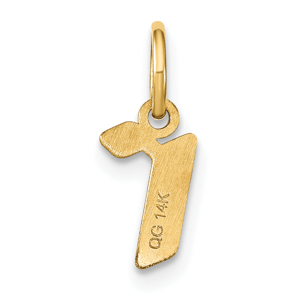 14k Yellow Gold 14ky Lowercase Letter R Initial Pendant