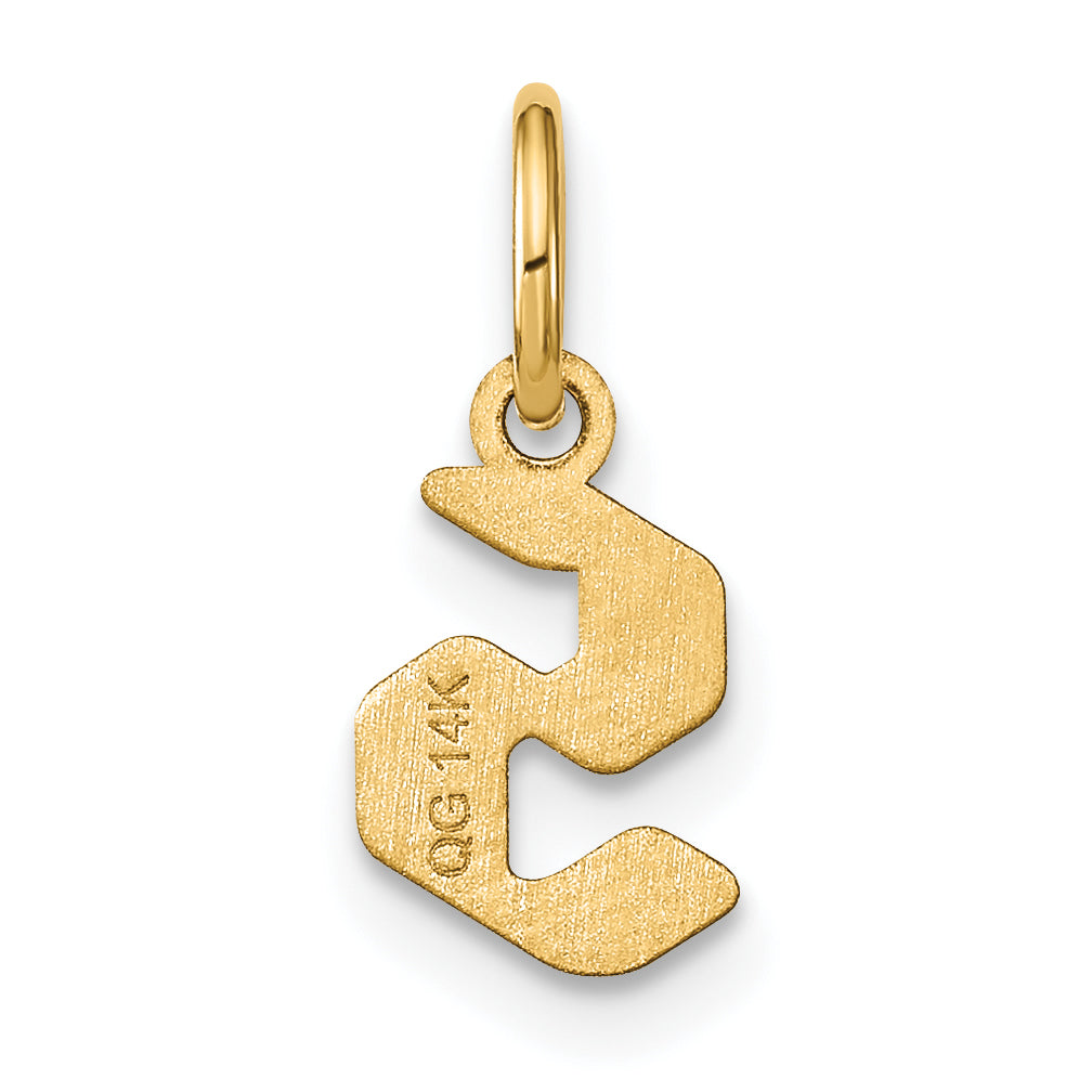 14k Yellow Gold 14ky Lowercase Letter S Initial Pendant