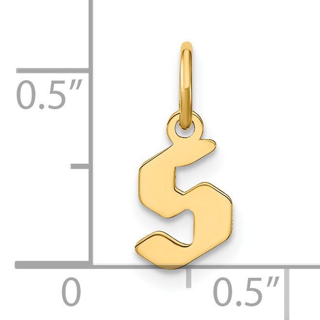 14k Yellow Gold 14ky Lowercase Letter S Initial Pendant