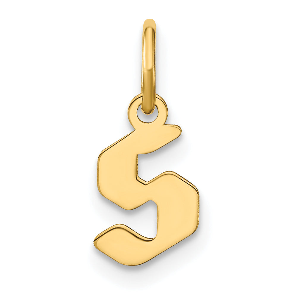 14k Yellow Gold 14ky Lowercase Letter S Initial Pendant