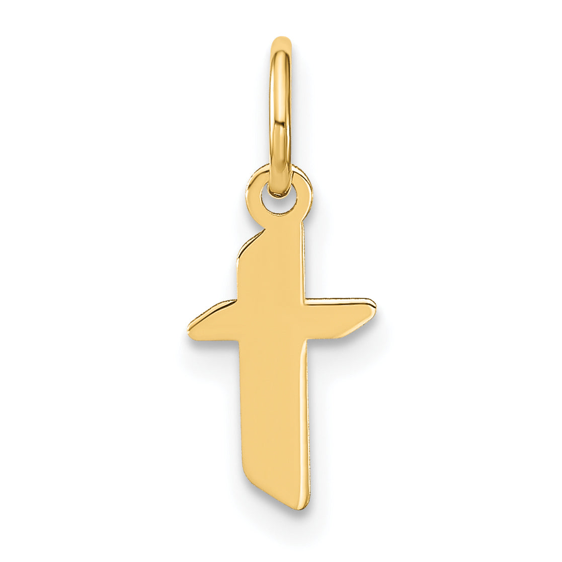 14k Yellow Gold 14ky Lowercase Letter T Initial Pendant