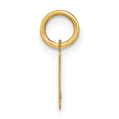 14k Yellow Gold 14ky Lowercase Letter V Initial Pendant