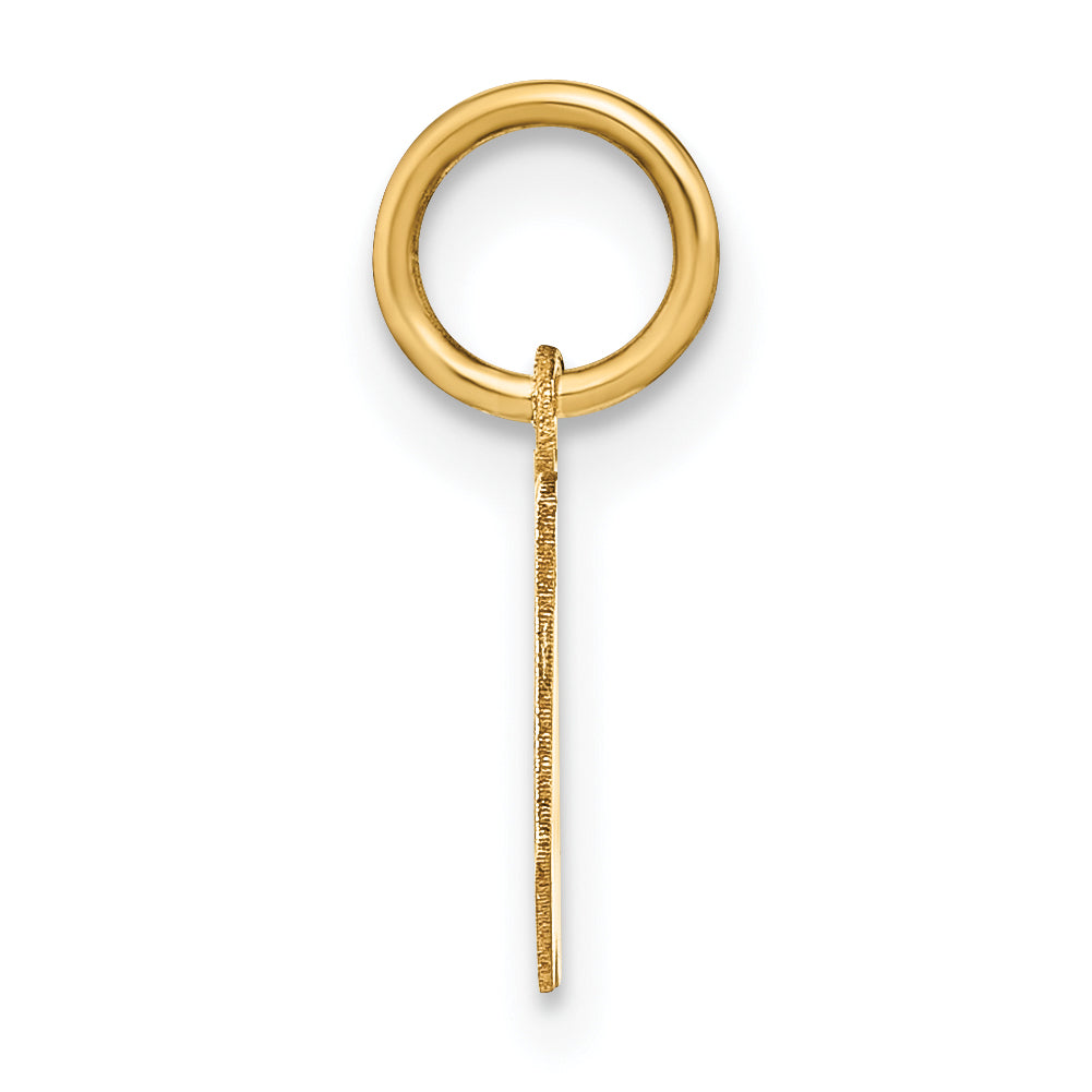 14k Yellow Gold 14ky Lowercase Letter W Initial Pendant