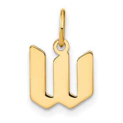 14k Yellow Gold 14ky Lowercase Letter W Initial Pendant