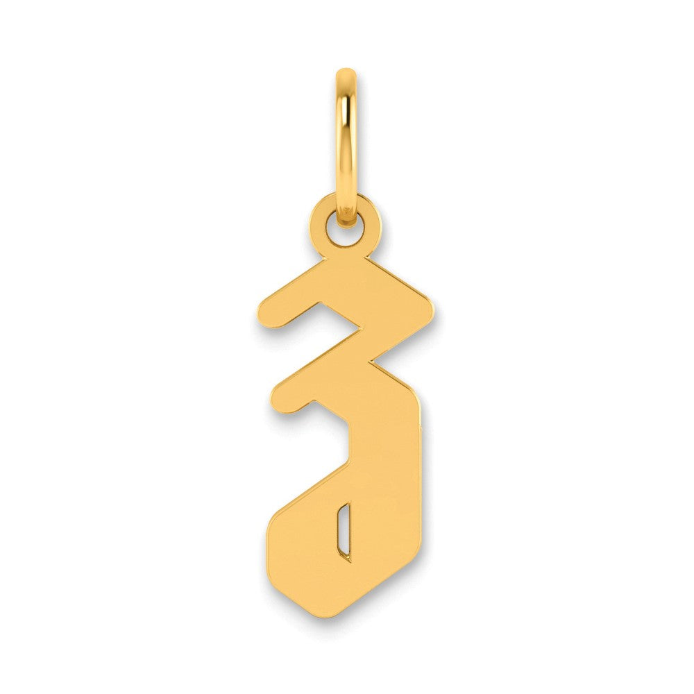 14K Yellow Gold 14Ky Lowercase Letter Z Initial Pendant