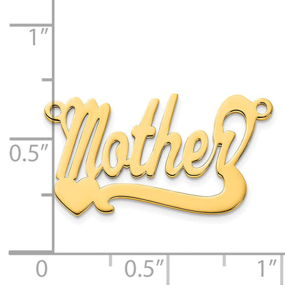 Gold Plated Sterling Silver/Gold Polished Heart Name Plate