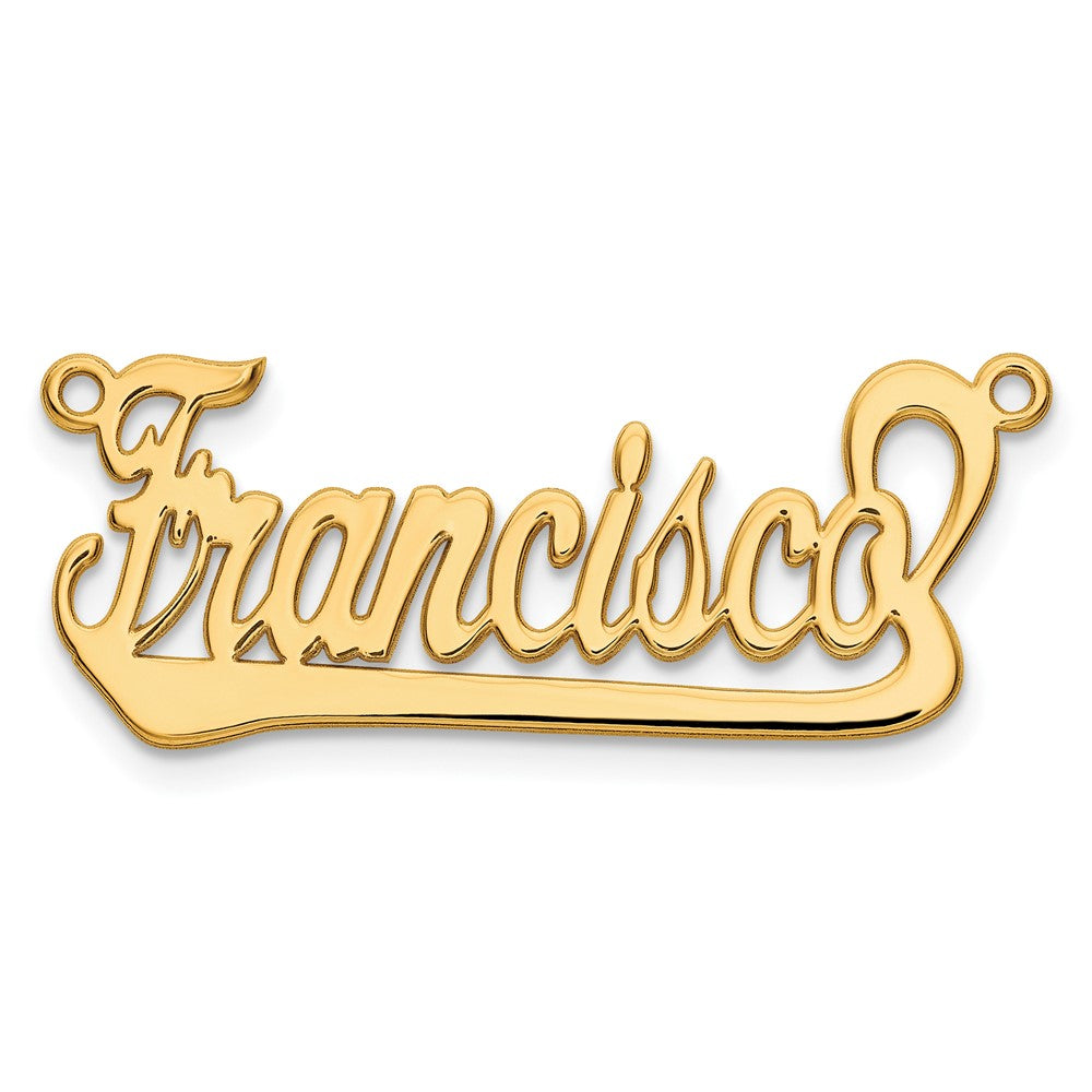 Gold Plated Sterling Silver/Gold Underlined Name Plate