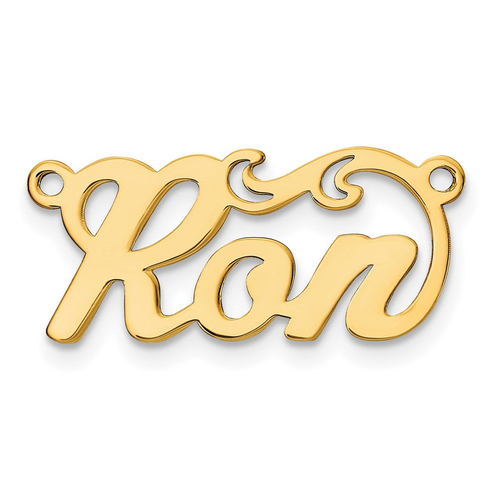 Gold Plated Sterling Silver/Gold Polished Name Plate