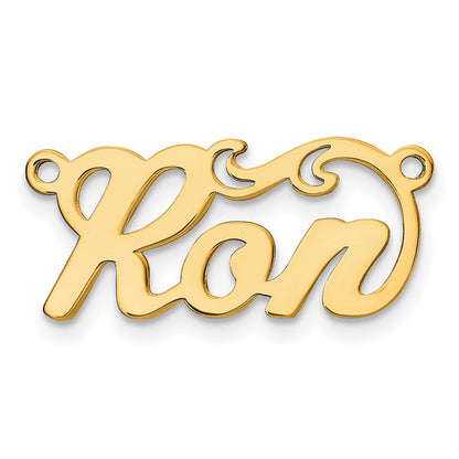 Gold Plated Sterling Silver/Gold Polished Name Plate