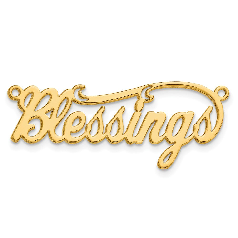 Gold Plated Sterling Silver/Gold Polished Name Plate