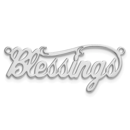 Sterling Silver Silver/Rhodium Plated Polished Name Plate