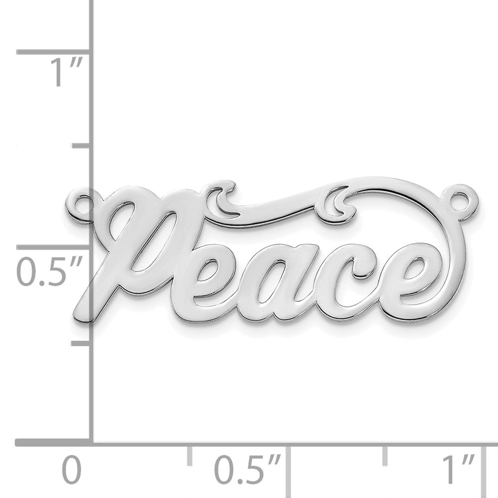 Sterling Silver Silver/Rhodium Plated Polished Name Plate