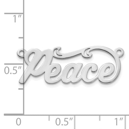 Sterling Silver Silver/Rhodium Plated Polished Name Plate