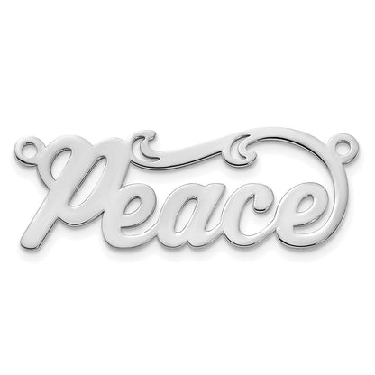 Sterling Silver Silver/Rhodium Plated Polished Name Plate