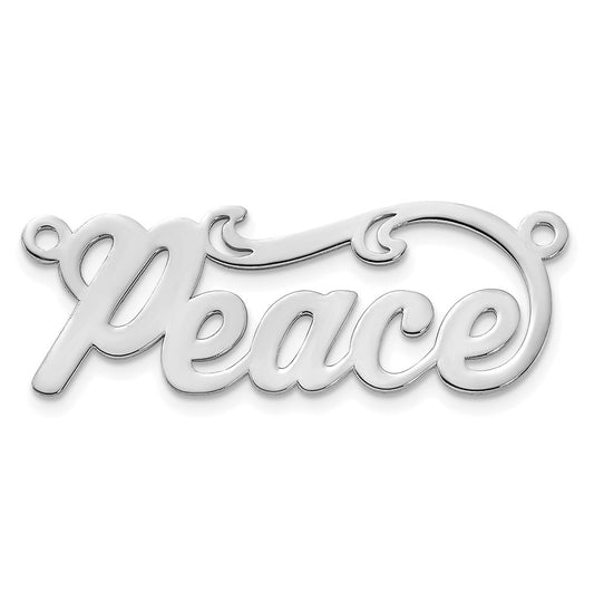 Sterling Silver Silver/Rhodium Plated Polished Name Plate