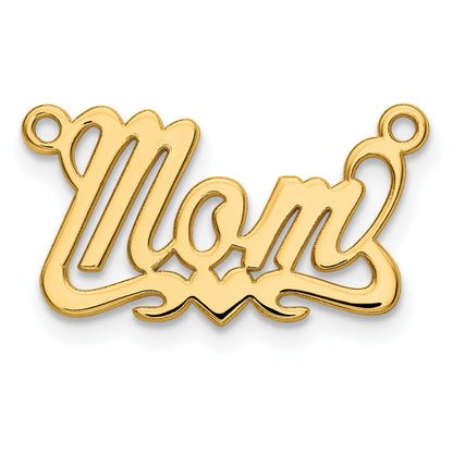 Gold Plated Sterling Silver/Gold Polished Heart Name Plate