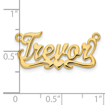 14K Yellow Gold Polished Heart Name Plate