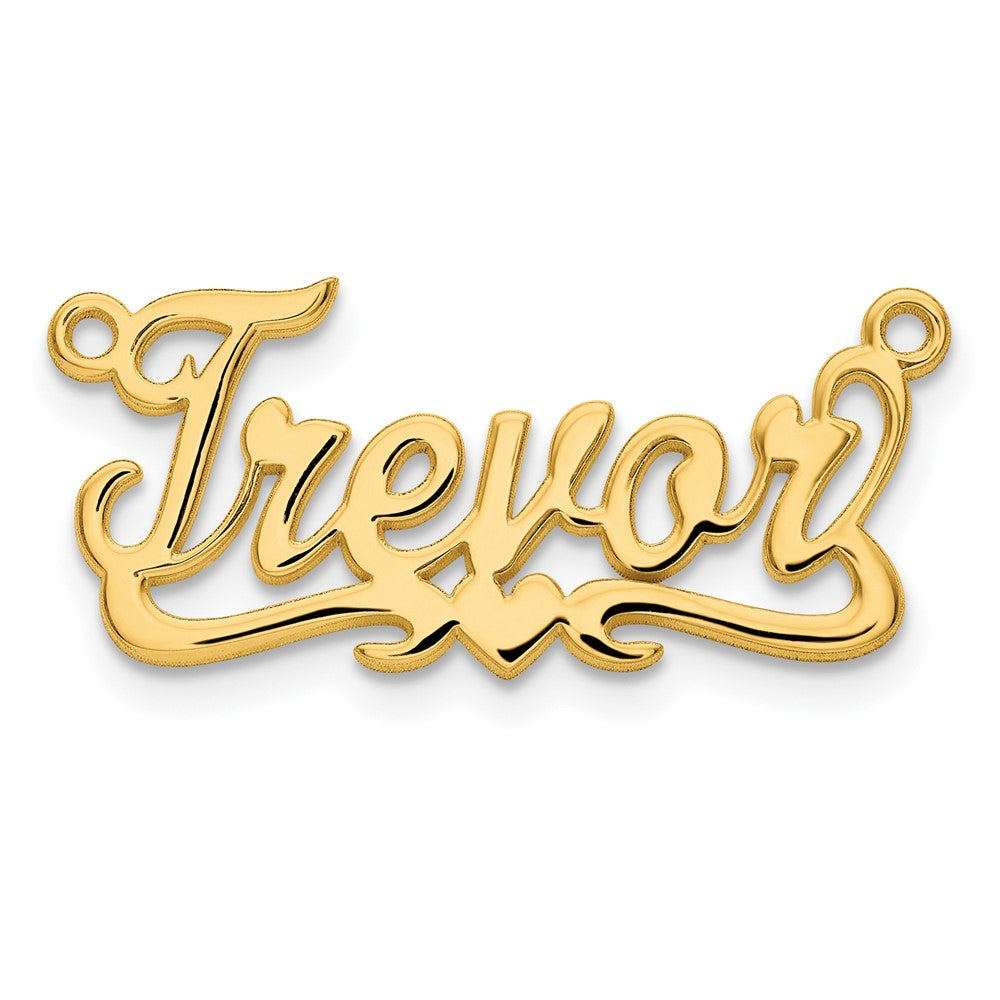 14K Yellow Gold Polished Heart Name Plate