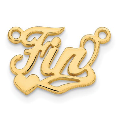 Gold Plated Sterling Silver/Gold Polished Heart Name Plate
