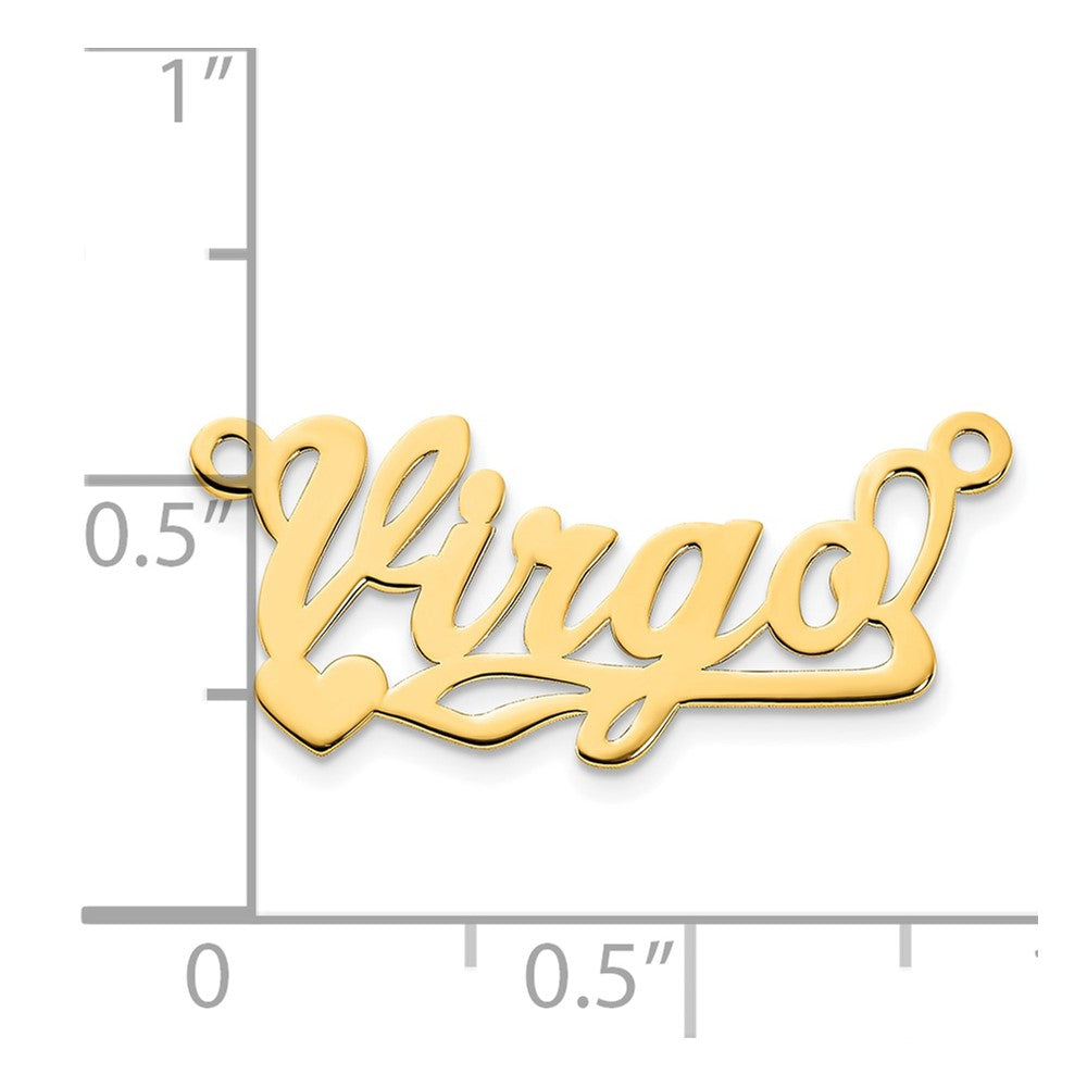 Gold Plated Sterling Silver/Gold Polished Heart Name Plate