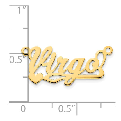 Gold Plated Sterling Silver/Gold Polished Heart Name Plate