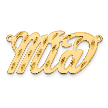 Gold Plated Sterling Silver/Gold Diamond Cut Name Plate