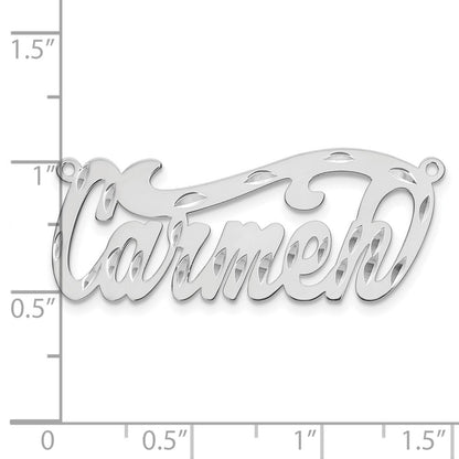 14K White Gold Diamond Cut Name Plate