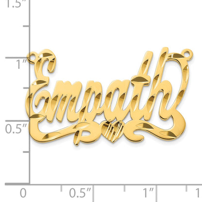 14K Yellow Gold Diamond Cut Heart Name Plate