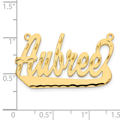14K Yellow Gold Diamond Cut Underlined Name Plate