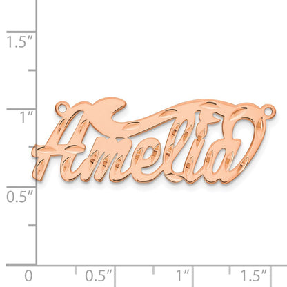 14K Rose Gold Diamond Cut Name Plate