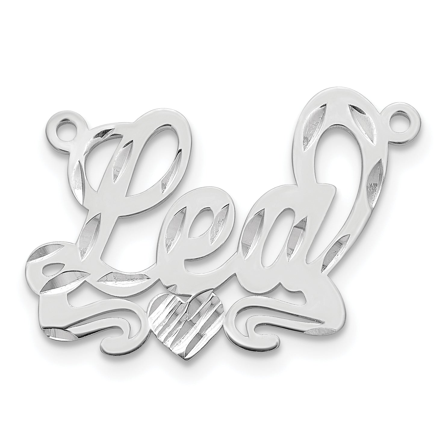 Gold Plated Sterling Silver/Gold Diamond Cut Heart Name Plate