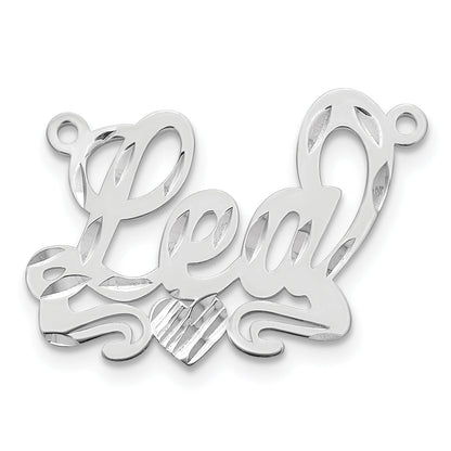 Gold Plated Sterling Silver/Gold Diamond Cut Heart Name Plate