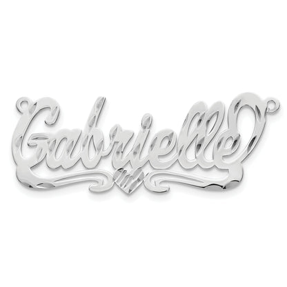 Gold Plated Sterling Silver/Gold Diamond Cut Heart Name Plate