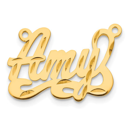 14K Yellow Gold Diamond Cut Name Plate