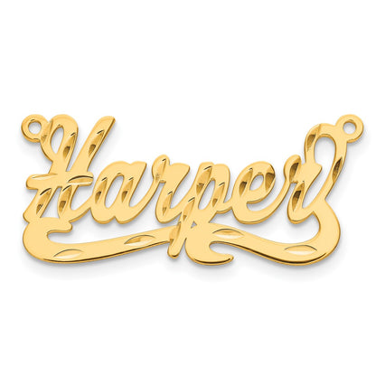 14K Yellow Gold Diamond Cut Name Plate
