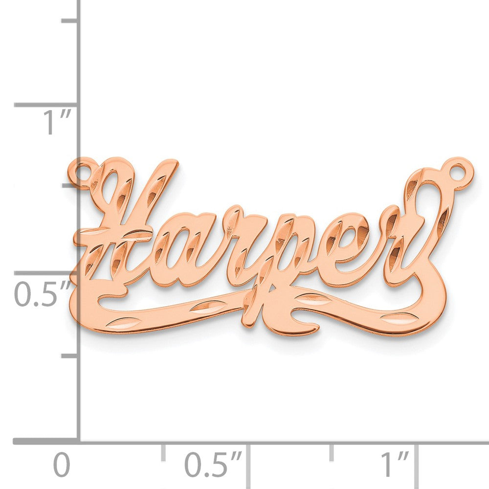 14K Rose Gold Diamond Cut Name Plate