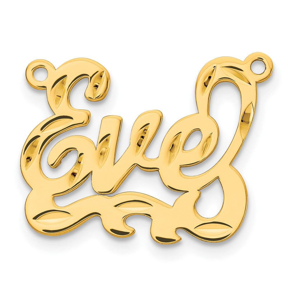 Gold Plated Sterling Silver/Gold Diamond Cut Name Plate