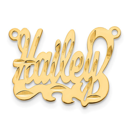 Gold Plated Sterling Silver/Gold Diamond Cut Name Plate