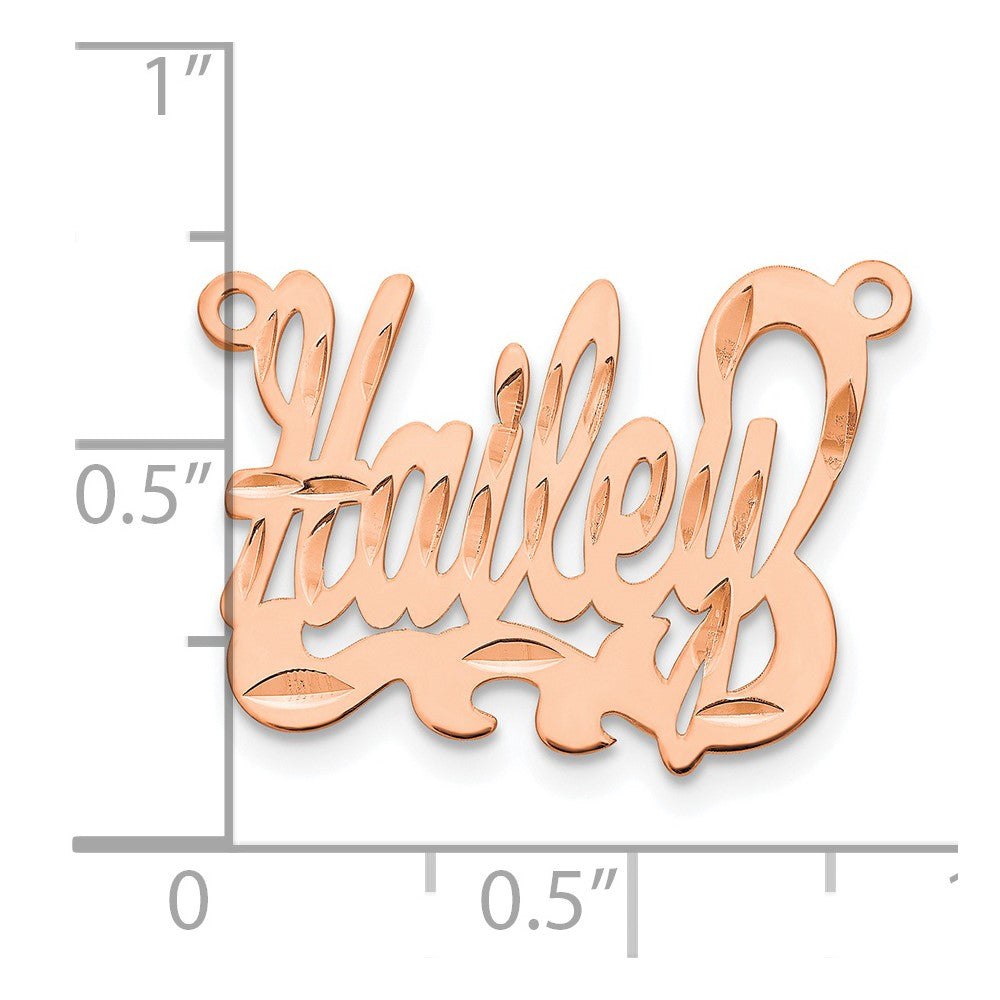 14K Rose Gold Diamond Cut Name Plate