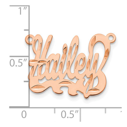 14K Rose Gold Diamond Cut Name Plate