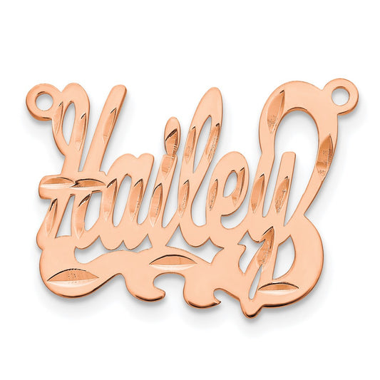 14K Rose Gold Diamond Cut Name Plate