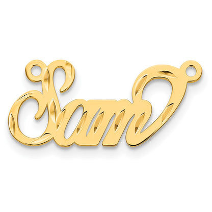 14K Yellow Gold Diamond Cut Name Plate
