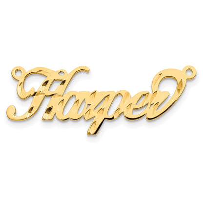14K Yellow Gold Diamond Cut Name Plate