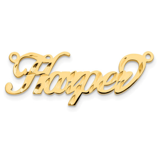 14K Yellow Gold Diamond Cut Name Plate