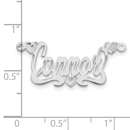 14K White Gold Diamond Cut Hearts Name Plate